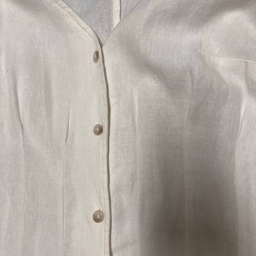 Universal Thread Linen Button White Mini Dress Xs… - image 6